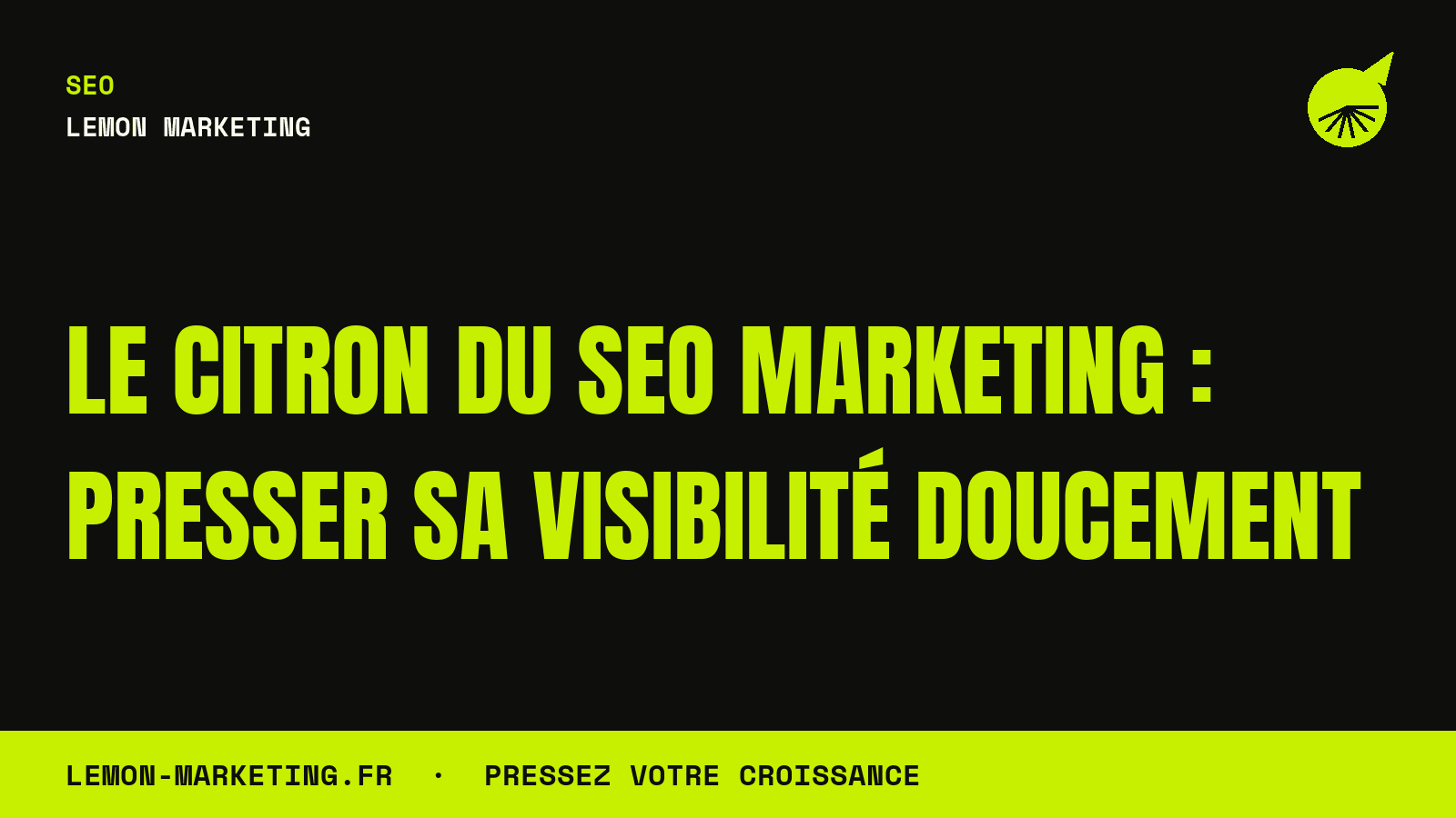 Le Citron du SEO Marketing : Presser sa Visibilité Doucement